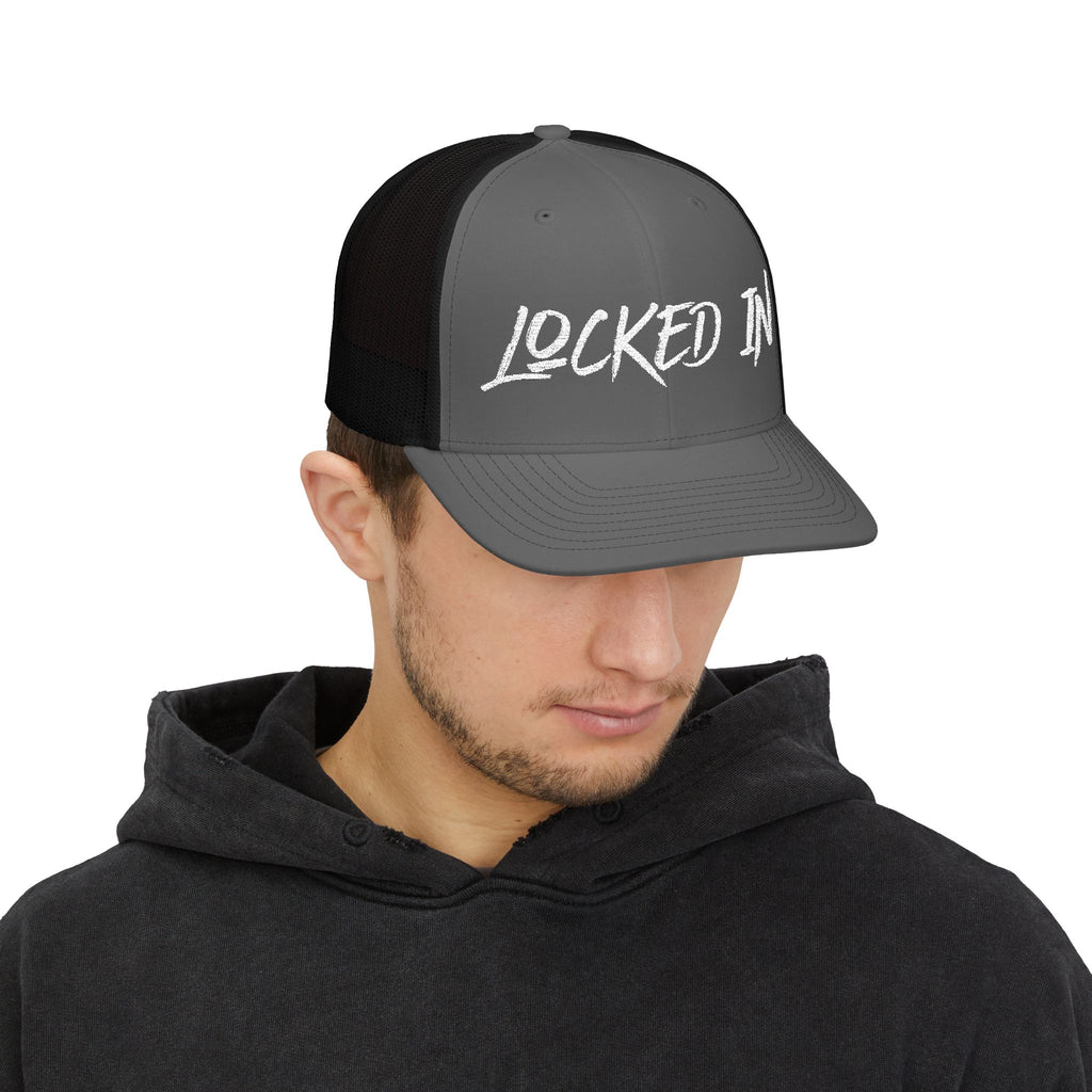 Snapback "Locked In" Embroidered Trucker Cap