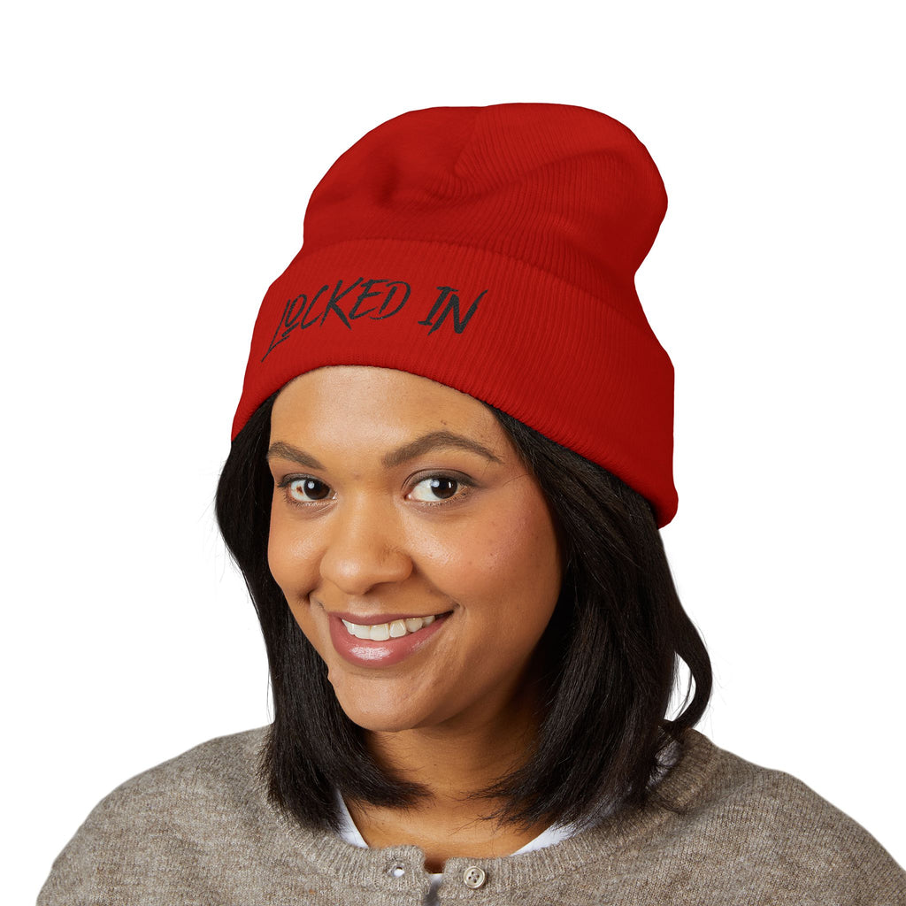 Cuffed Knit "Locked In" Beanie