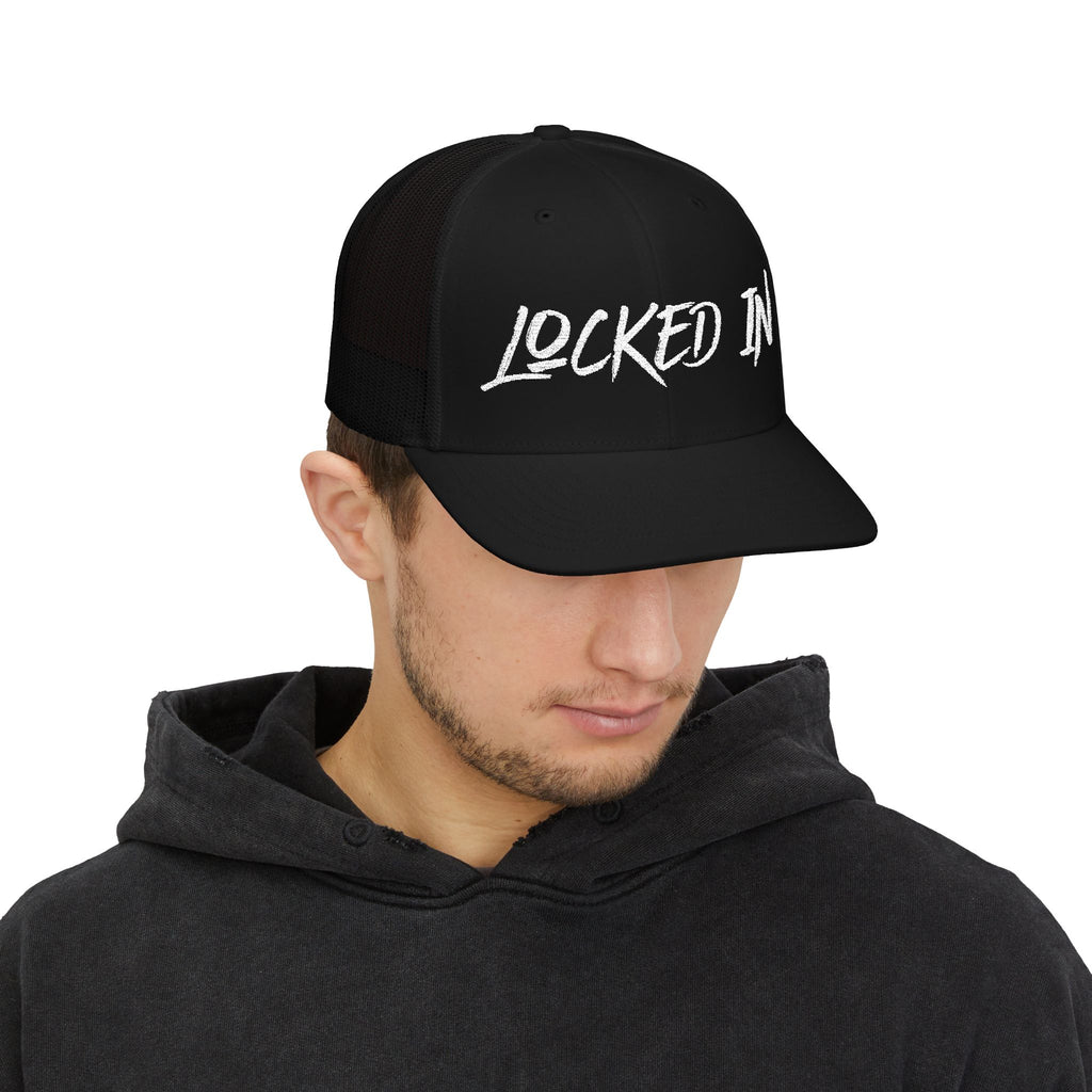 Snapback "Locked In" Embroidered Trucker Cap