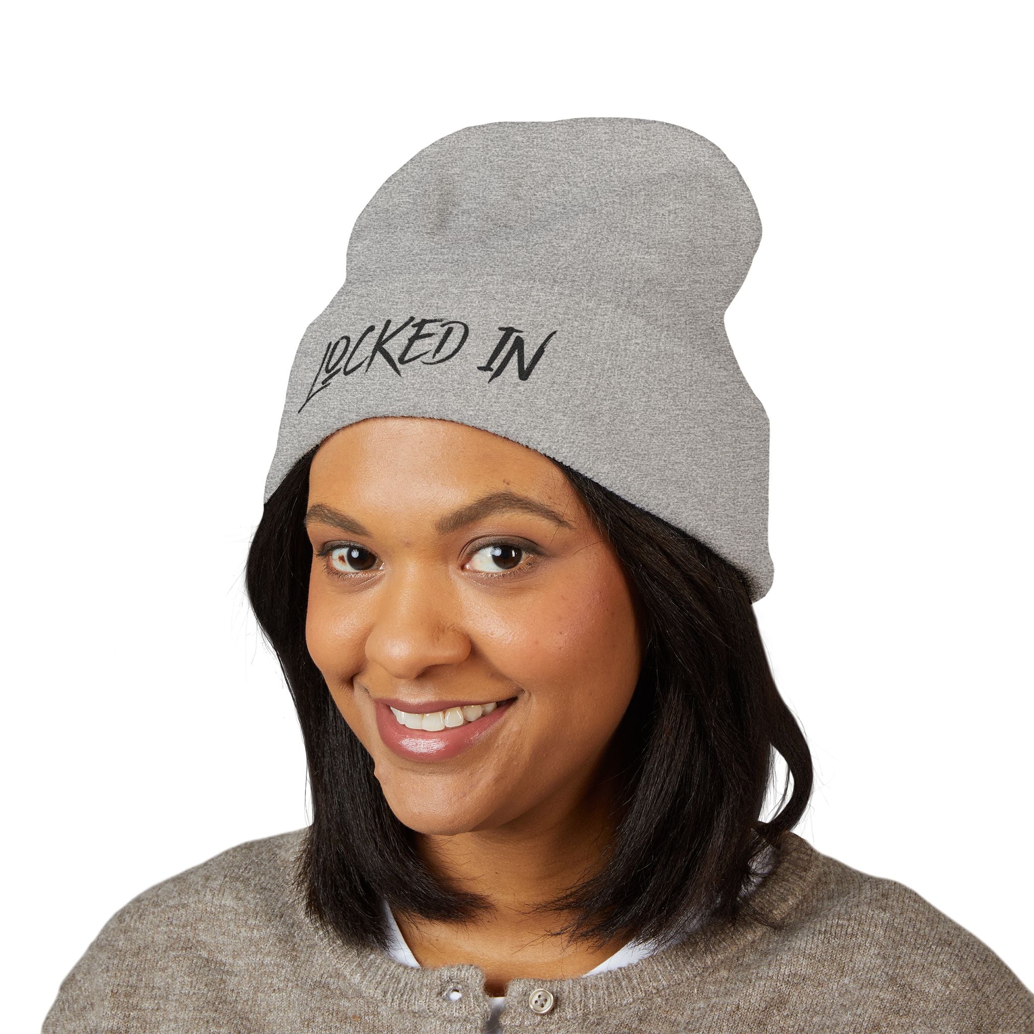 Cuffed Knit "Locked In" Beanie