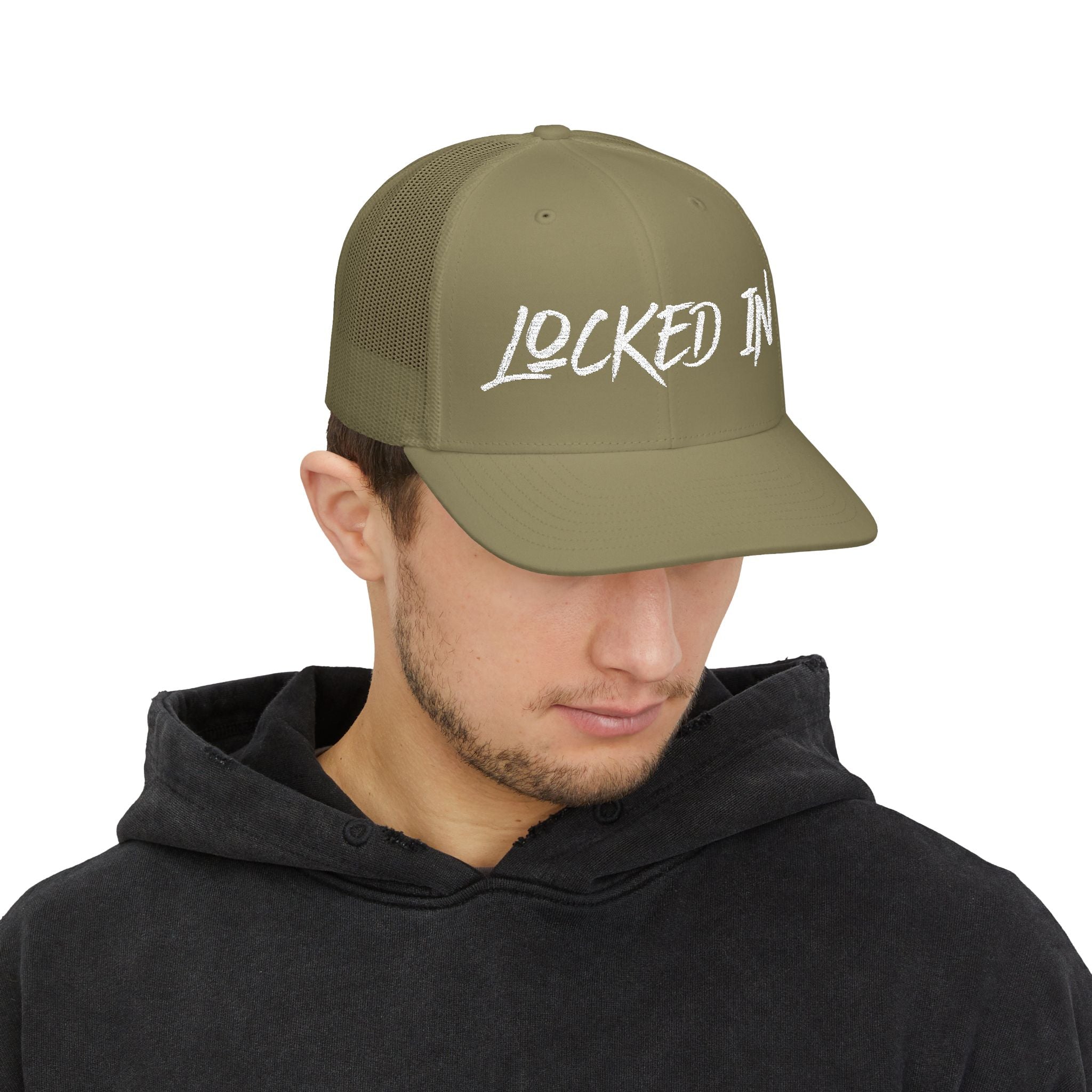 Snapback "Locked In" Embroidered Trucker Cap