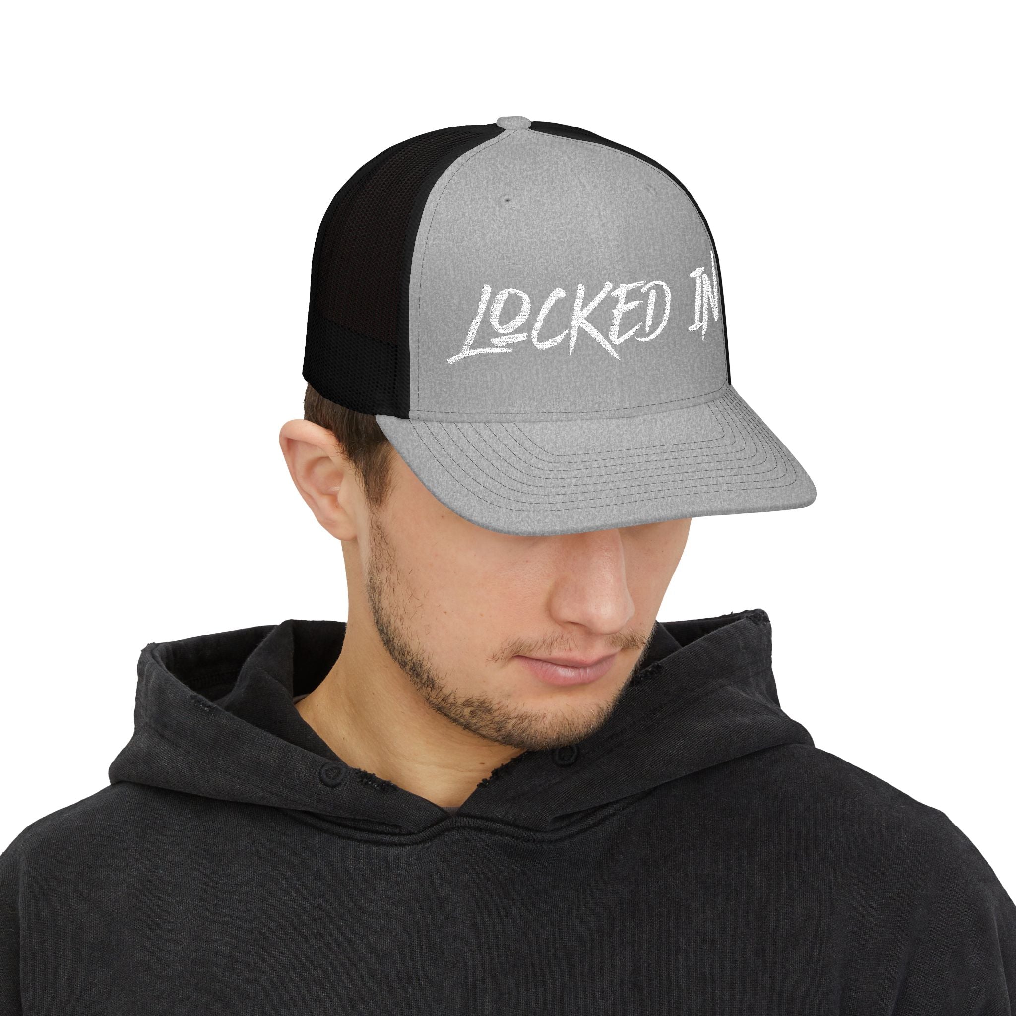 Snapback "Locked In" Embroidered Trucker Cap
