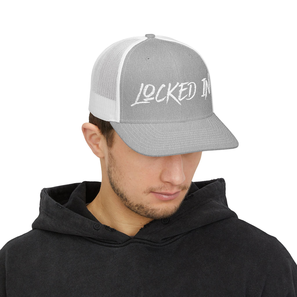 Snapback "Locked In" Embroidered Trucker Cap