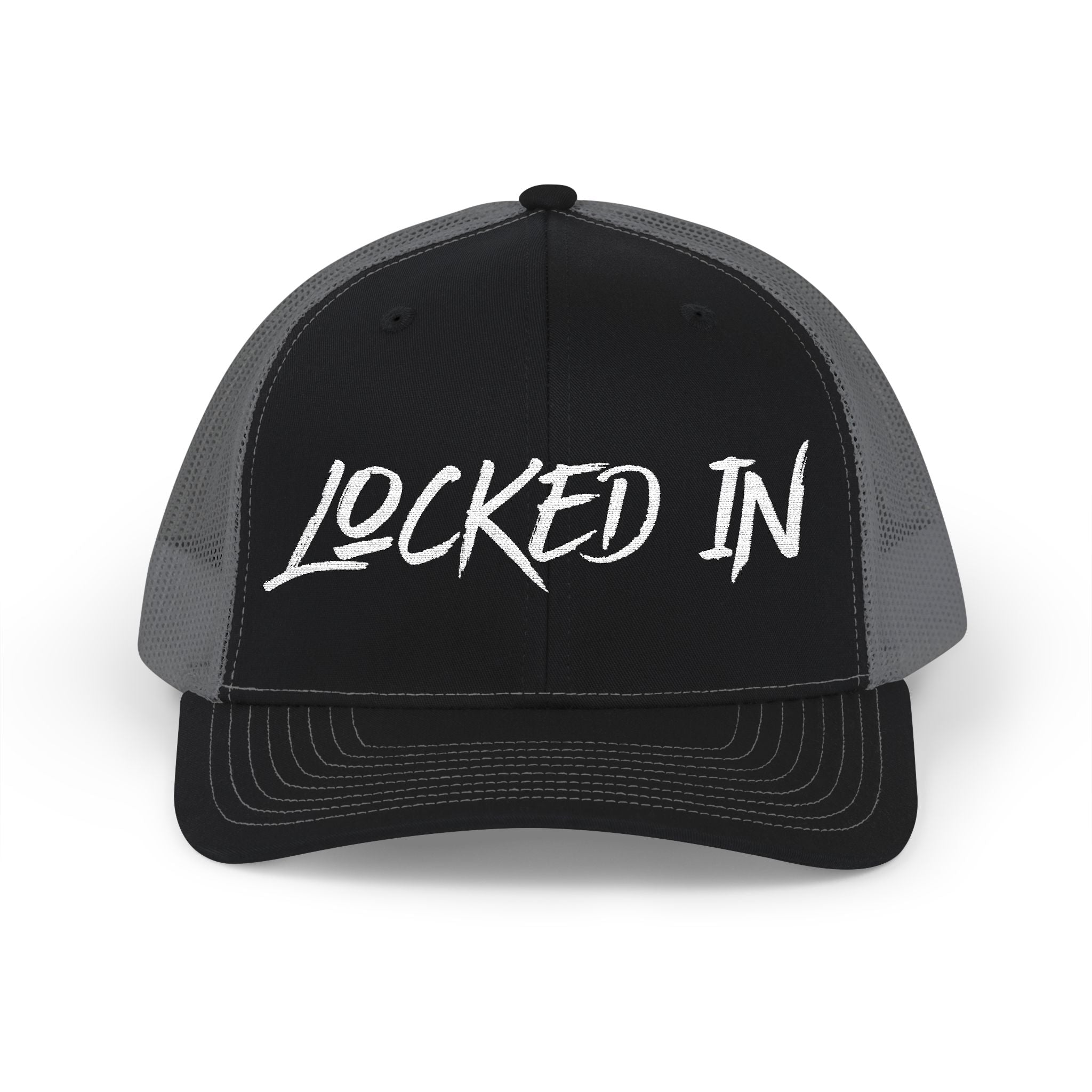 Snapback "Locked In" Embroidered Trucker Cap